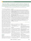 Research paper thumbnail of Does the addition of integrated cognitive behaviour therapy and motivational interviewing improve the outcomes of standard care for young people with comorbid depression and substance misuse?