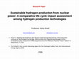 Research paper thumbnail of Sustainable hydrogen production from nuclear power: A comparative life cycle impact assessment among hydrogen production technologies