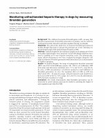 Research paper thumbnail of Monitoring unfrationated heparin therapy in dogs by measuring thrombin generation