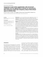 Research paper thumbnail of Comparison of gel column agglutination with monoclonal antibodies and card agllutination methods for assessing the feline AB group system and a frequency study of feline blood types in Northern Italy  