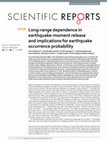 Research paper thumbnail of Long-range dependence in earthquake-moment release and implications for earthquake occurrence probability OPEN