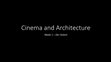 Research paper thumbnail of Cinema and Architecture Week 1 – Der Golem