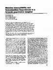 Research paper thumbnail of Measles susceptibility and immunization: Experiences in a forensic psychiatric hospital 
(In an institutional situation, screening everyone for antibodies and only immunizing susceptibles was much more cost-effective than giving everyone a booster dose of vaccine.)