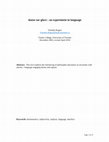 Research paper thumbnail of danse sur glace : an experiment in language [paper in English]