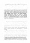 Research paper thumbnail of Capitalismo Gore e Necropolítica no México Contemporâneo - Sayak Valencia Triana