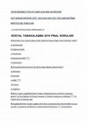 Research paper thumbnail of SOSYAL TABAKALAŞMA 2016 FİNAL SORULARI