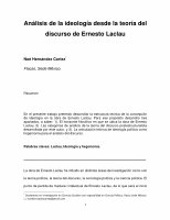 Research paper thumbnail of Análisis de la ideología desde la teoría del discurso de Ernesto Laclau