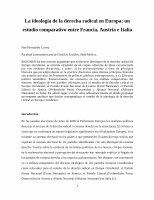 Research paper thumbnail of La ideología de la derecha radical en Europa: un estudio comparativo entre Francia, Austria e Italia