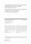 Research paper thumbnail of La fraseología en las gramáticas de francés publicadas en Inglaterra y España entre los siglos XVI y XVIII * Phraseology in Grammars of French Published in England and Spain Between the 16th and 18th Centuries