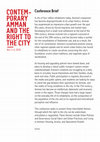 Research paper thumbnail of CfP - CONTEMPORARY AMMAN & THE RIGHT TO THE CITY