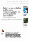 Research paper thumbnail of Cada vez son mas los indiferentes religiosos