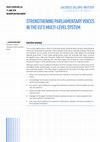 Research paper thumbnail of Strengthening parliamentary voices in the EU's multi-level system