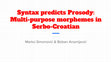 Research paper thumbnail of Syntax predicts Prosody: Multi-purpose morphemes in Serbo-Croatian