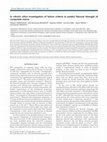 Research paper thumbnail of In vitro/in silico investigation of failure criteria to predict flexural strength of composite resins