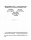 Research paper thumbnail of The Psychological Effects of State Socialization: IGO Membership Loss and Respect for Human Rights