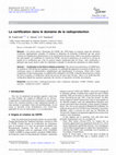 Research paper thumbnail of La certification dans le domaine de la radioprotection