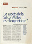 Research paper thumbnail of Le succès de la Silicon Valley est-il exportable?