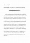 Research paper thumbnail of Does It Ethical To Use Animals In Biomedical Research?