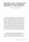 Research paper thumbnail of Reseña del Libro The Moral Economy: Why Good Incentives are no substitute for good citizens