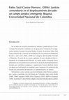 Research paper thumbnail of Reseña del libro “Justicia comunitaria en el desplazamiento forzado: un campo jurídico emergente” de Fabio Saúl Castro-Herrera (2016)