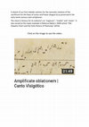 Research paper thumbnail of Amplificate oblationem | Canto Visigótico