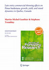 Research paper thumbnail of Late-entry commercial thinning effects on Pinus banksiana: growth, yield, and stand dynamics in Québec, Canada