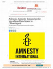 Research paper thumbnail of Adivasis Amnesty demand probe into alleged land scam in Chhattisgarh Business Standard News