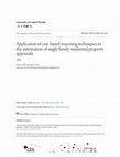 Research paper thumbnail of Application of Case-Based Reasoning Techniques to the Automation of Single-Family Residential Property Appraisals