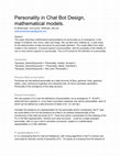 Research paper thumbnail of Personality in Chat Bot Design, mathematical models (1).docx