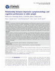 Research paper thumbnail of Relationship between depressive symptomatology and cognitive performance in older people Relación entre la sintomatología depresiva y el desempeño cognitivo en adultos mayores