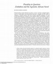 Research paper thumbnail of Plurality in Question: Zimbabwe and the Agonistic African Novel