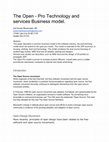 Research paper thumbnail of The Open -Pro Technology and services Business model