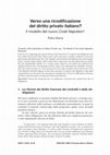 Research paper thumbnail of Verso una ricodificazione del diritto privato italiano? Il modello del nuovo Code Napoléon