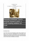 Research paper thumbnail of Recently published Tucci's seminal research work, a worth reading addition on Swat