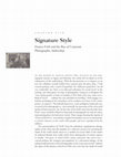 Research paper thumbnail of Signature Style:  Francis Frith and the Rise of Corporate Photographic Authorship