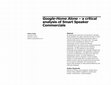 Research paper thumbnail of Google-Home Alone – a critical analysis of Smart Speaker Commercials