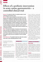 Research paper thumbnail of Effect of probiotic intervention in acute canine gastroenteritis - a controlled clinical trial