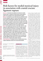 Research paper thumbnail of Risk factors for medial meniscal injury in association with cranial cruciate ligament rupture