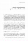 Research paper thumbnail of Quelles nouvelles pistes pour sortir de l'enlisement (Sahara Occidental, conflict oublié, population en mouvement)