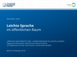 Research paper thumbnail of Leichte Sprache im öffentlichen Raum (Berlin, 12.10.2018)