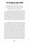 Research paper thumbnail of 'The Critique of Pure Reason' (An Introductory Essay to Immanuel Kant's 'THE CRITIQUE OF PURE REASON')