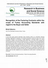 Research paper thumbnail of Recognition of the Factoring Contracts within the scope of Turkey Accounting Standards with regard to the Buyer and Seller