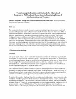 Research paper thumbnail of Transforming the Practices and Rationale for Educational Programs to Aid Academic Researchers in Translating Research into Innovations and Ventures