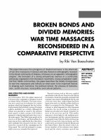 Research paper thumbnail of Broken Bonds and Divided Memories: Wartime Massacres Reconsidered In a Comparative Perspective