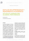 Research paper thumbnail of Estilos de aprendizaje y rendimiento académico