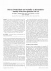 Research paper thumbnail of Effects of antioxidants and humidity on the oxidative stability of microencapsulated fish oil