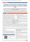 Research paper thumbnail of Developing a culturally relevant counselling psychology degree programme in Afghanistan: Results from a DACUM study