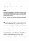 Research paper thumbnail of Clement Tracol (MSc) A brief and critical examination of the conceptual approaches used in risk assessment.