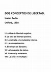 Research paper thumbnail of DOS CONCEPTOS DE LIBERTAD