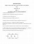 Research paper thumbnail of QUESTION BANK UNIT -I ELECTRICAL CIRCUITS AND MEASUREMENTS